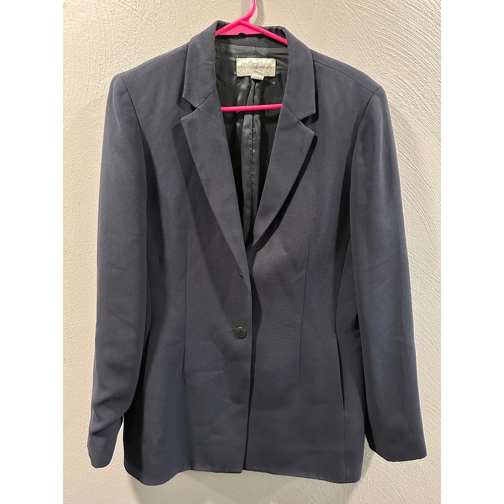 Casual Corner Collectibles Navy Blue Blazer Vintage Two Button Suit Jacket 10